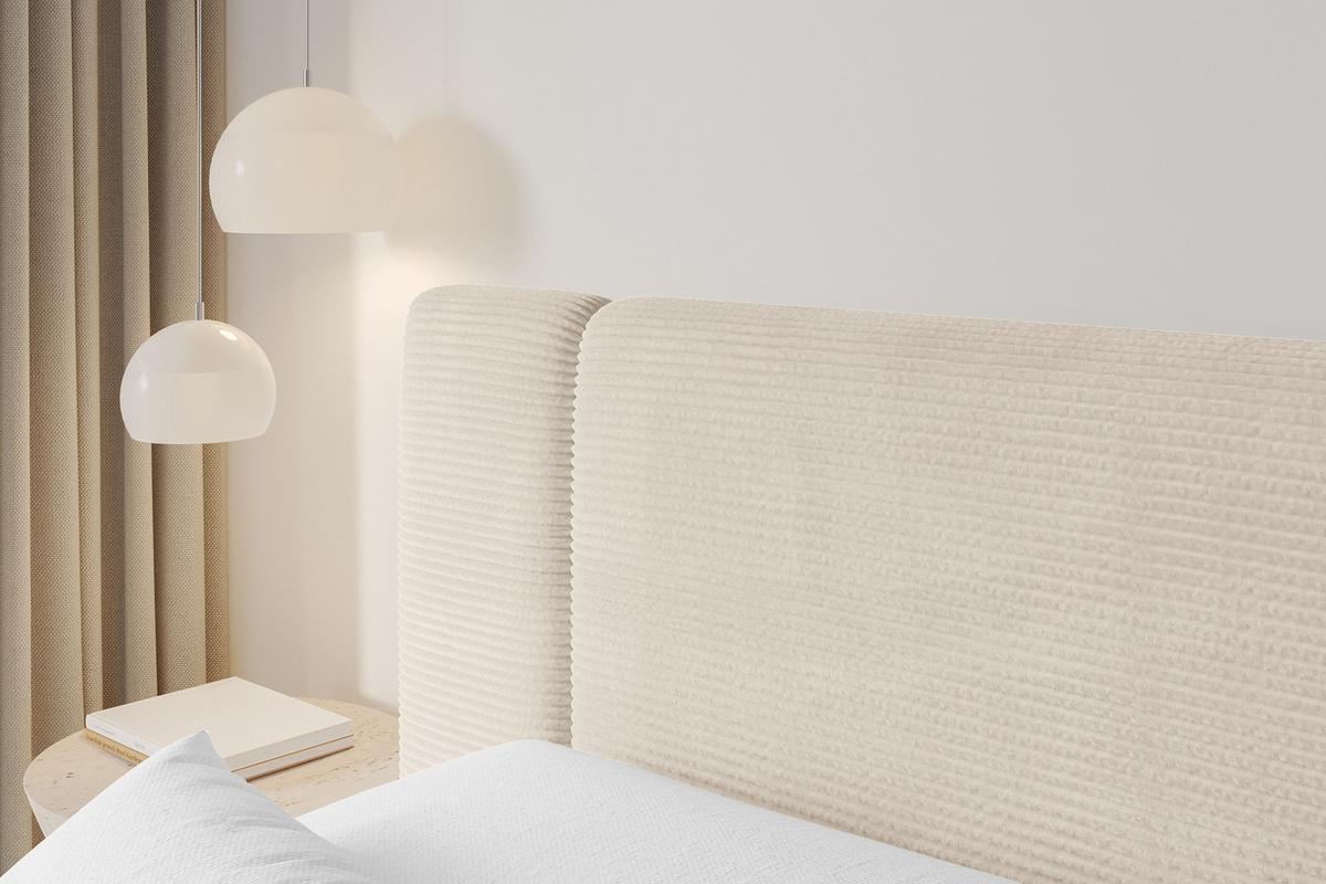 BOXBETT mit Matratze H4 - EVON - 180x200 cm Beige - Ecru, Holzwerkstoff (180/200cm) - ALTDECOR