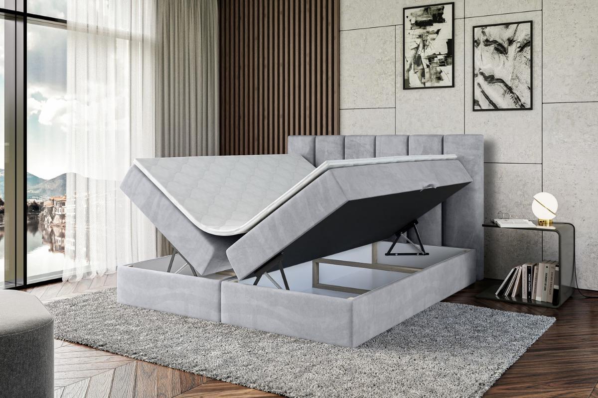 BOXBETT mit Matratze H3 und Lattenrost - BOXI1 - 120x200 cm Hellgrau - Hellgrau, Holzwerkstoff (120/200cm) - ALTDECOR