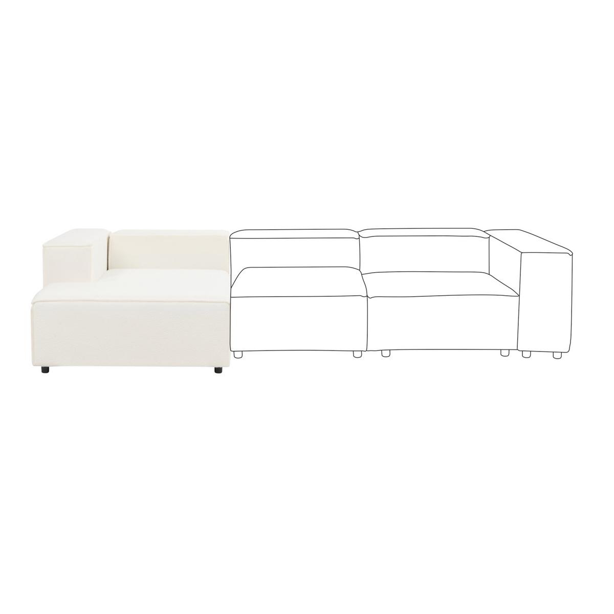 CHAISELONGUE-RECHTSSEITIGE Bouclé Cremeweiß Ardal - Creme, Textil (119/68/180cm) - Beliani