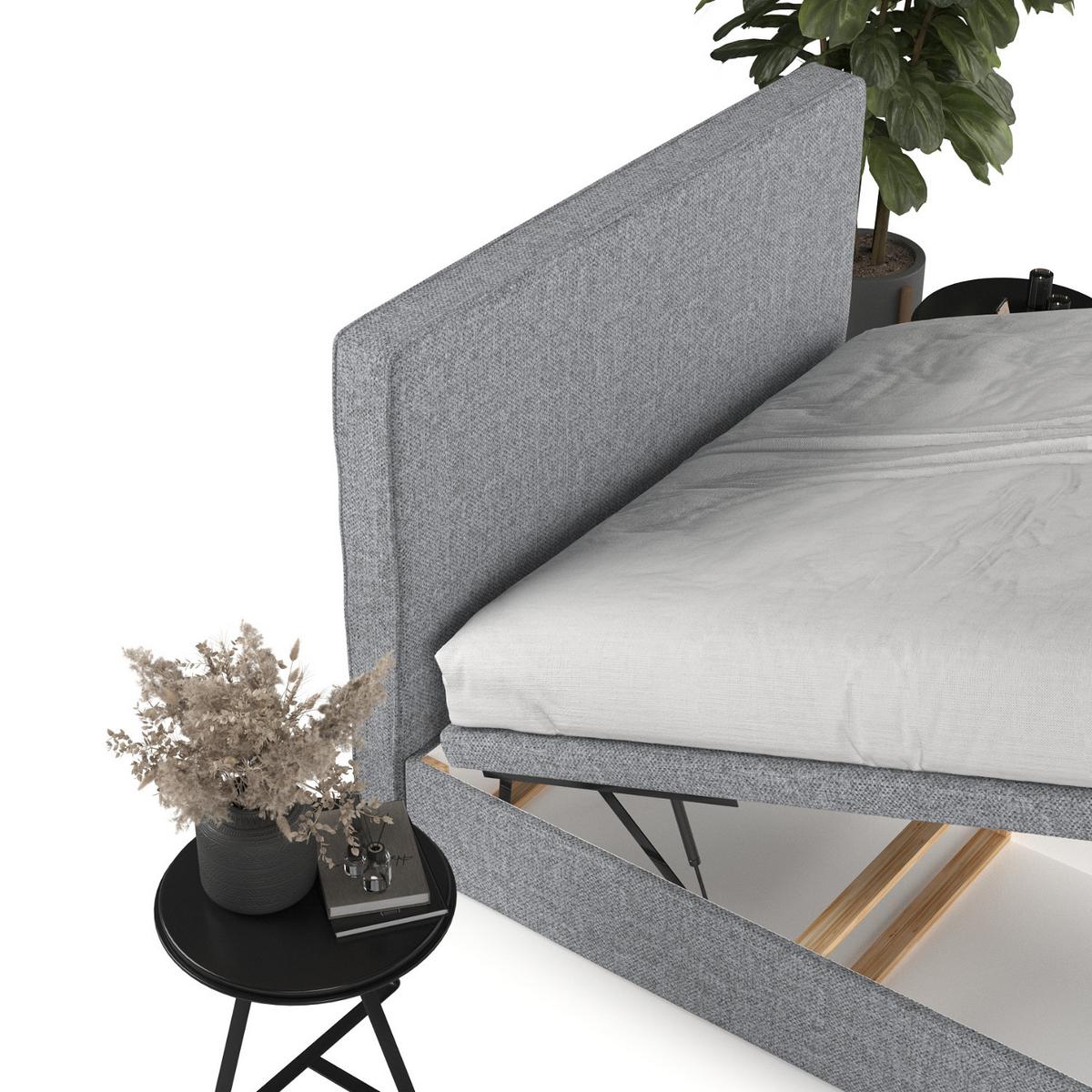 POLSTERBETT Hush mit Stauraum 120/200 cm Grau im Alta Stoff - Schwarz/Grau, Holz/Holzwerkstoff (120/200cm) - AltaBeds