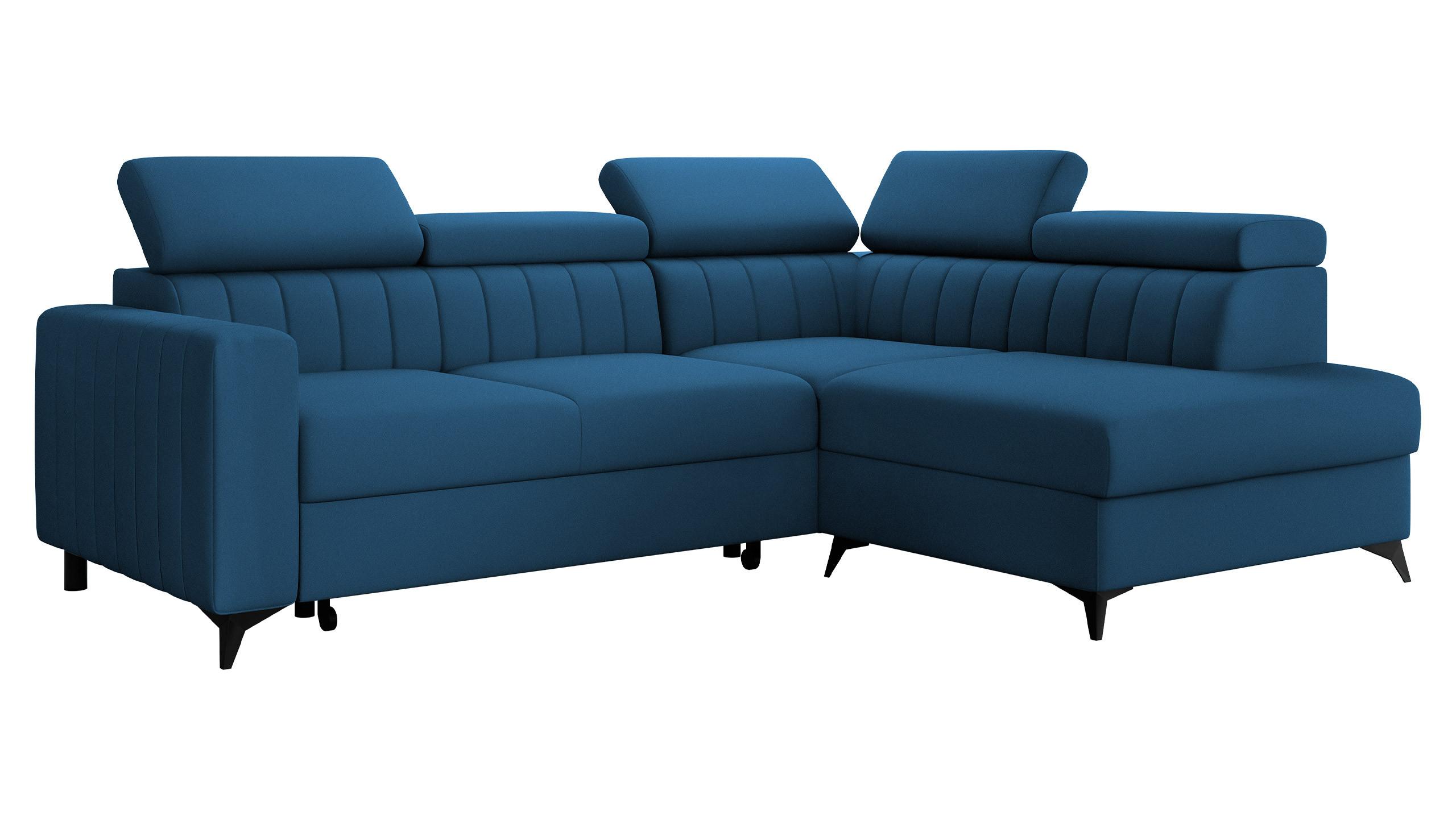 ECKSOFA Milano 2RRLXP, Seite: Rechts 2R+R+LXP - Blau, Holz/Textil (195/249cm) - MIRJAN24
