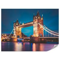 FOTOTAPETE für Wohnzimmer Tower Bridge London Thames Panorama 400x280 - Gelb/Rot, Papier (400/280cm) - Muralo