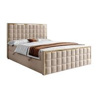 BOXSPRINGBETT ISADORA II GOLD mit Bettkasten und Topper 160x200 cm Royal Velvet 170 - Beige, Textil - Lookway