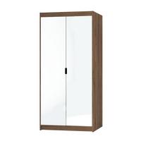 DREHTÜRENSCHRANK ELENORA 89,7/190,5/53cm 2-türig mit Spiegel Braun - Braun, Holzwerkstoff (89.7/190.5/53cm) - MASSENO