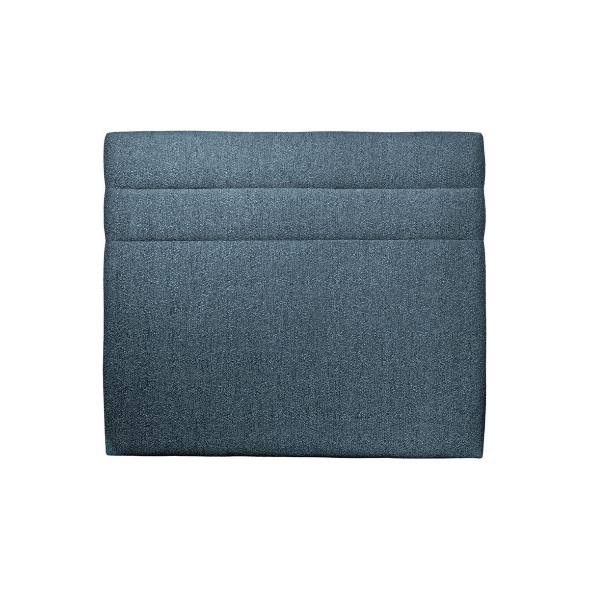 KOPFTEIL Modell Linien – Blauer Bouclé-Stoff 135 cm - Blau/Beige, Karton/Holz (135/120/10cm) - Sommeil de Plomb