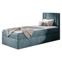 BOXBETT Carmen Mini, Seite zum Öffnen des Bettkastens: Rechts - H3 - Blaugrau, Holz (90/200cm) - MIRJAN24