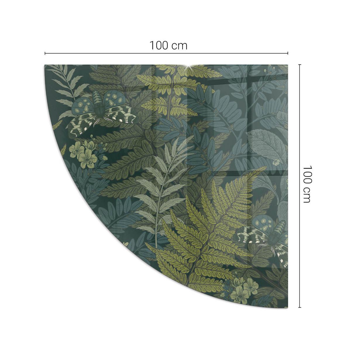 GLASPLATTE für Kamin 100x100 cm - Grün, Glas (100/100/0.4cm) - TULUP