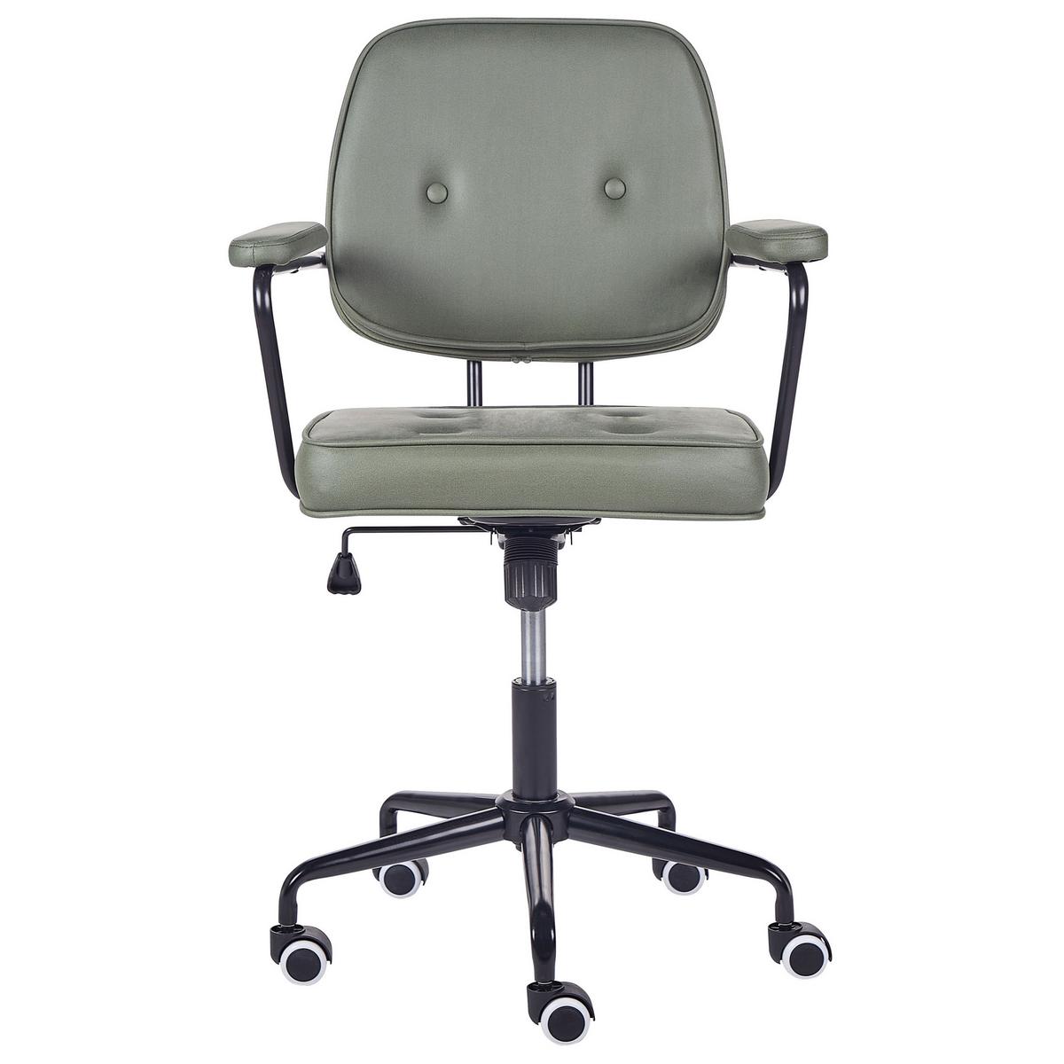 BÜROSTUHL Kunstleder Grün Pawnee - Grün, Textil/Metall (60/90/43cm) - Beliani