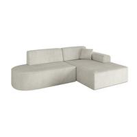 ECKSOFA Ottomane Rechts IREA-L1-v3 - 232x165x77 cm Creme - Ecru/Creme, Holzwerkstoff/Textil (232/165cm) - ALTDECOR