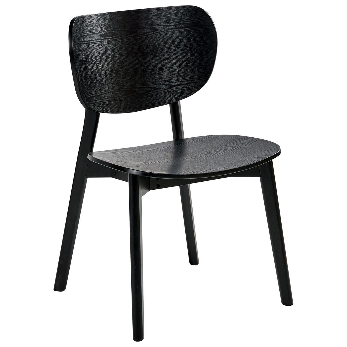 ESSZIMMERSTUHL 2er-Set Holz Schwarze Esche Overly - Schwarz, Holz (49/80/47cm) - Beliani