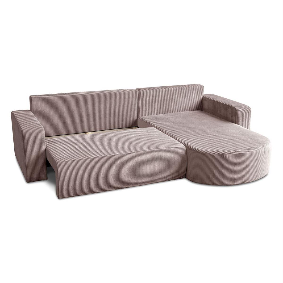 ECKSOFA SOPRANO mit Schlafunktion und Stauraum POSO 27 - Rosa, Textil (271/175cm) - Lookway