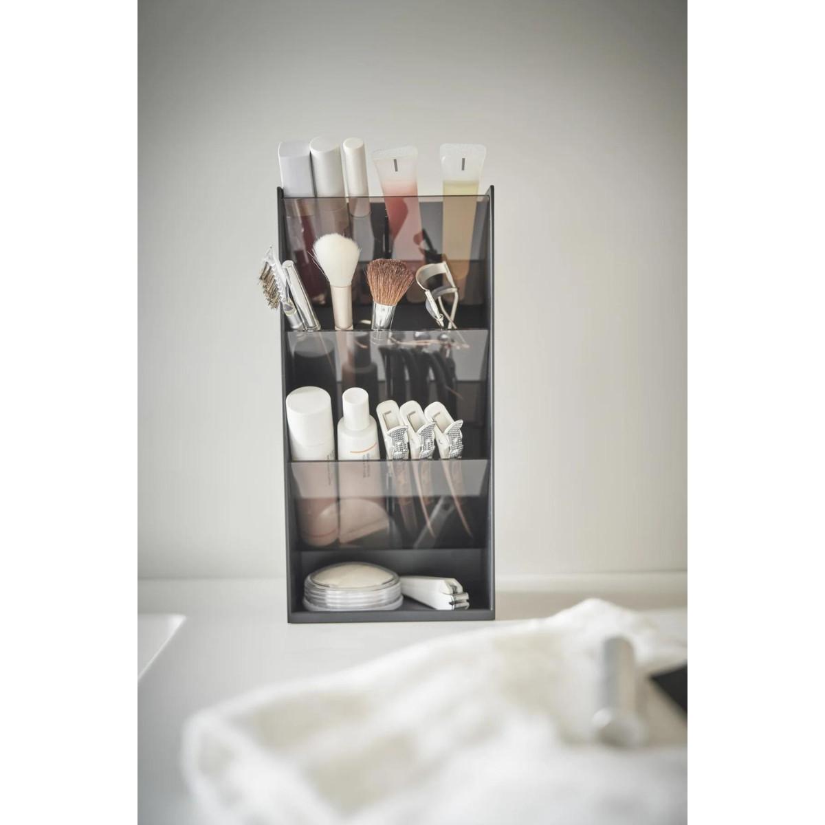 MAKE-UP Aufbewahrungsturm – H25 cm - Schwarz, Kunststoff (7.7/25/8.5cm) - Yamazaki