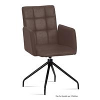 ARMLEHNSTUHL drehbar (8er-Set) Dollie 52x91x60 Schwarz/Braun - Schwarz/Braun, Kunststoff (60/91/52cm) - 58aufmkessel