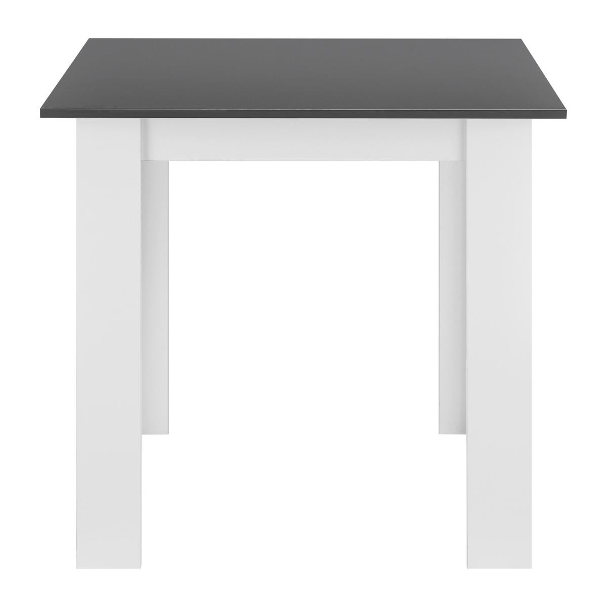 ESSTISCH Algermissen - Dunkelgrau/Weiß, Holzwerkstoff (80/80/76cm) - [en.casa]