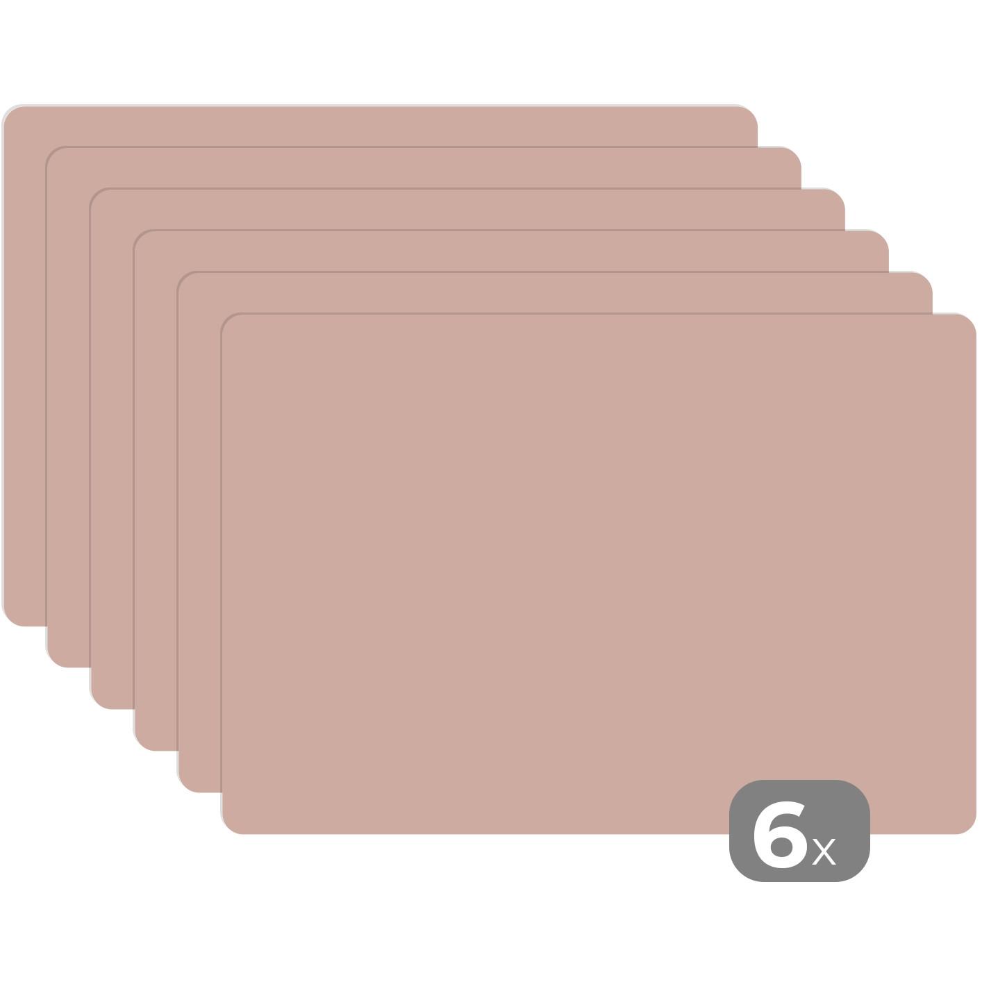 PLATZSETS 6er-Set Rosa - Palette - Einfarbig - Einfarbig rosa Platzdeckchen 45x30 cm - Altrosa, Kunststoff (0.3/45/30cm) - MuchoWow