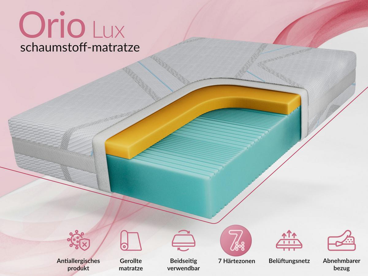 VISCOMATRATZE ORIO - 90/200 - H2 - Lux - Multicolor, Textil (90/200cm) - MKS