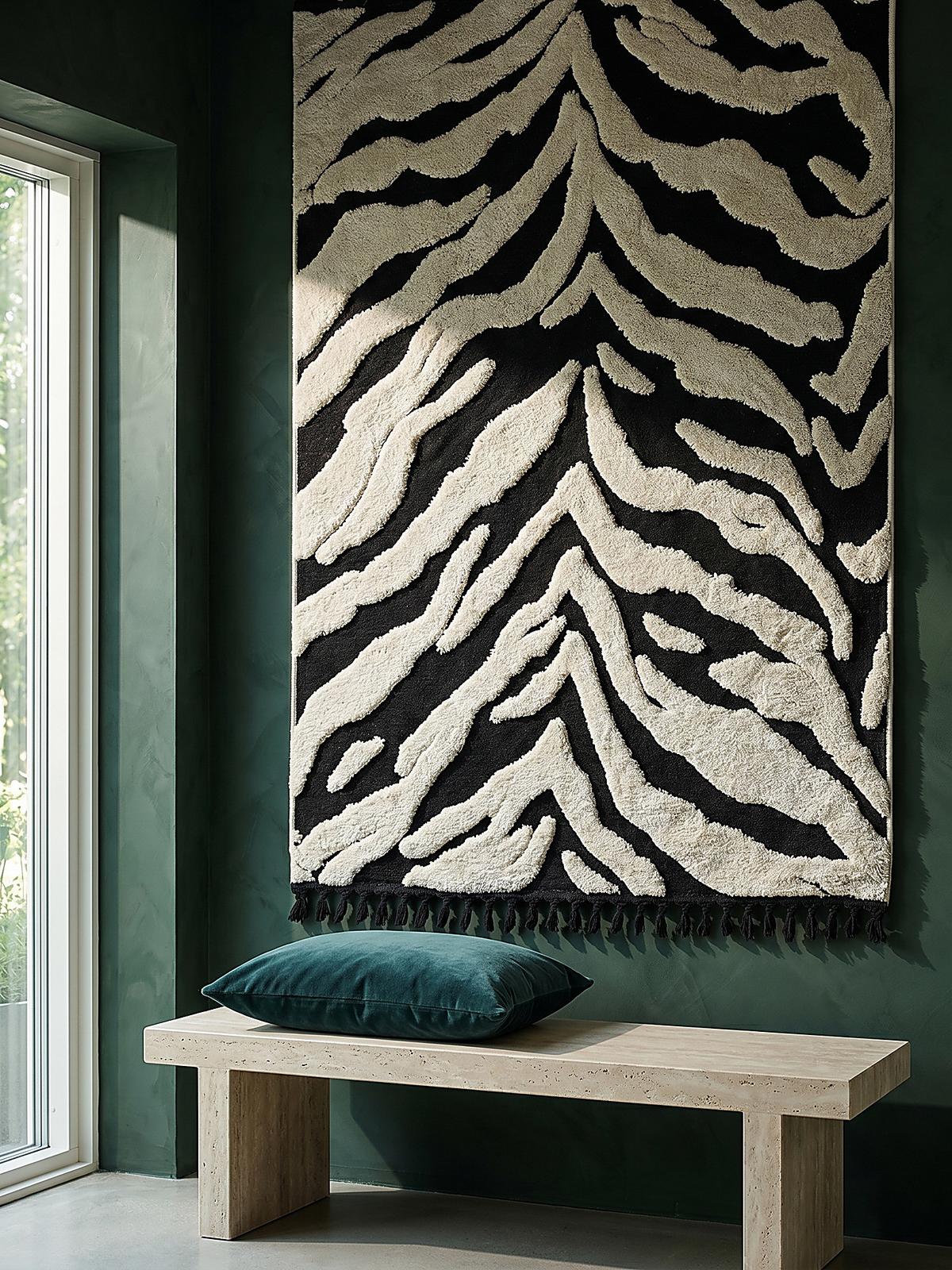 TEPPICH Hochflor mit Fransen MARA in Beige, mit Tier-Motiv, 200 x 300 cm - Beige, Textil (300/200cm) - KADIMA DESIGN