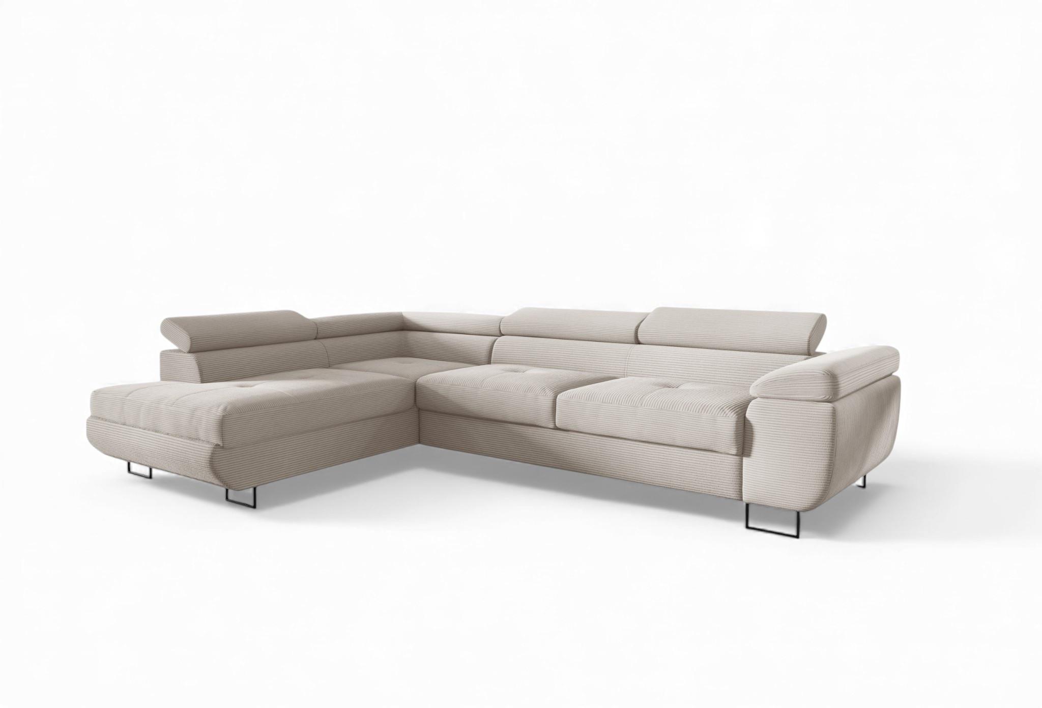ECKSOFA Declan Mit Schlaffunktion - Weiß, Holzwerkstoff/Textil (277/203cm) - Fun Möbel