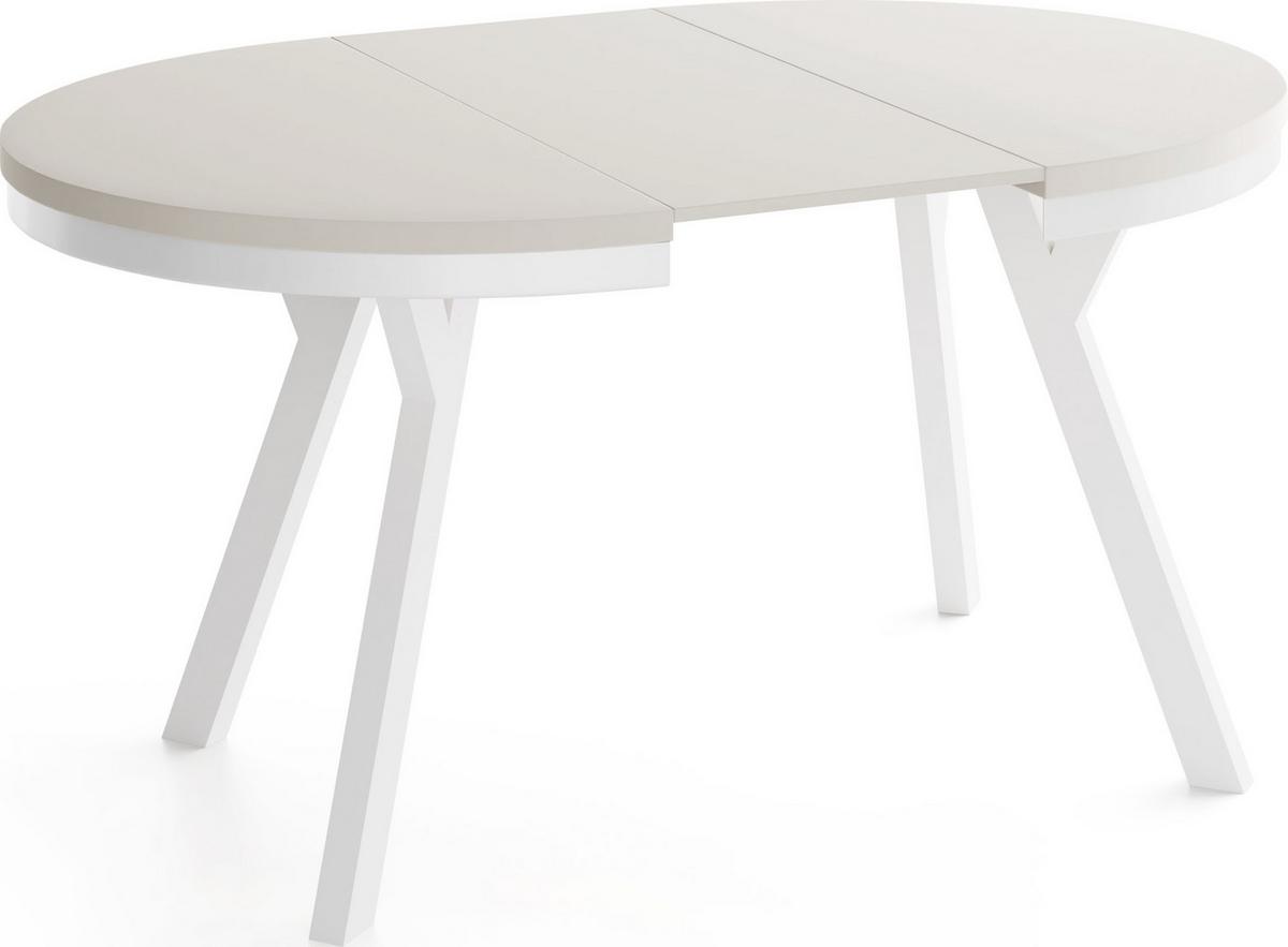 ESSTISCH Vero Neo rund ausziehbar verlängerbar, Kaschmir 80-130/80/77 cm - Kaschmir/Beige, Holz/Holzwerkstoff (80/130/77cm) - WFL GROUP