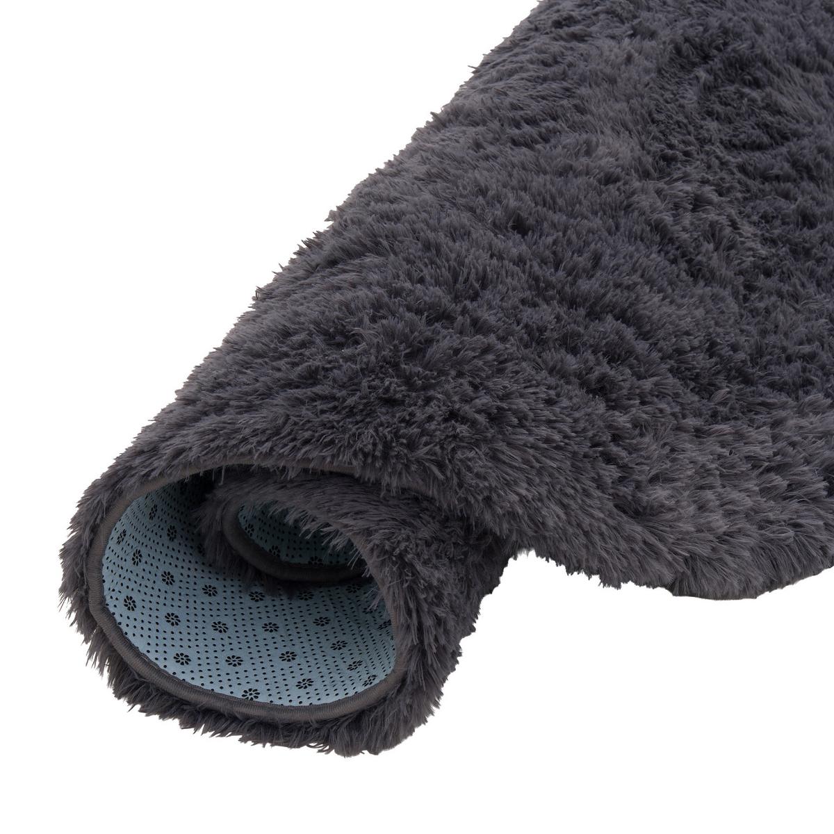 HOCHFLOR SHAGGY TEPPICH FLUFFY RUND - Anthrazit, Textil (160/160cm) - Pergamon