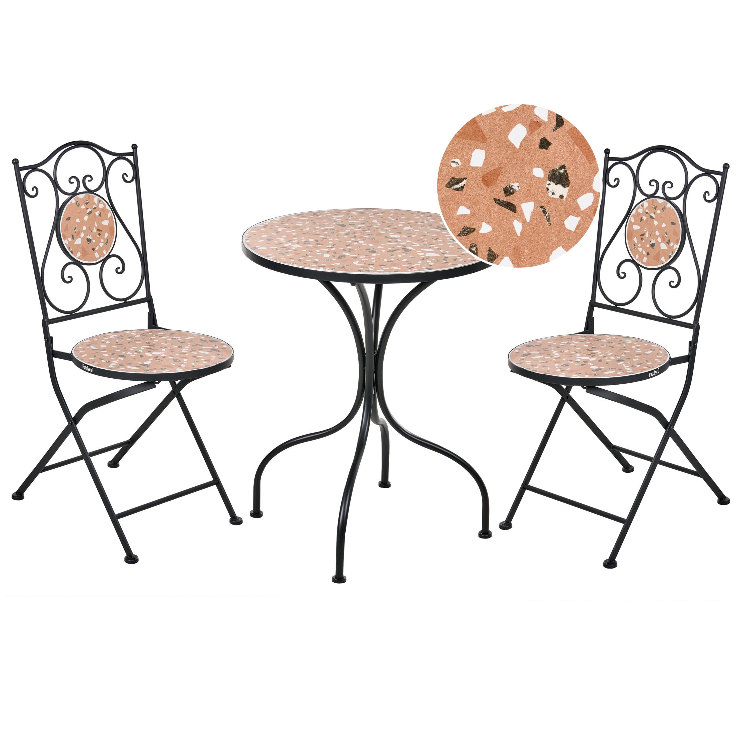 BISTRO-SET klappbar Metall Schwarz Adrano - Schwarz, Metall - Beliani