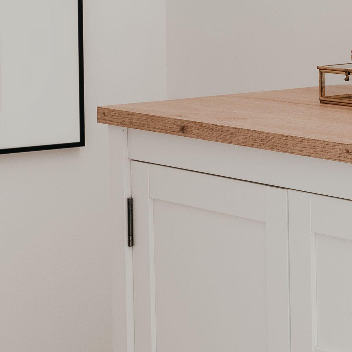 TV-LOWBOARD weiß, Eiche Artisan 160 cm Landhaus, TV-Unterteil mit 2 Schubkästen - Silberfarben/Weiß, Holzwerkstoff/Kunststoff (160/45/40cm) - Furn.Design