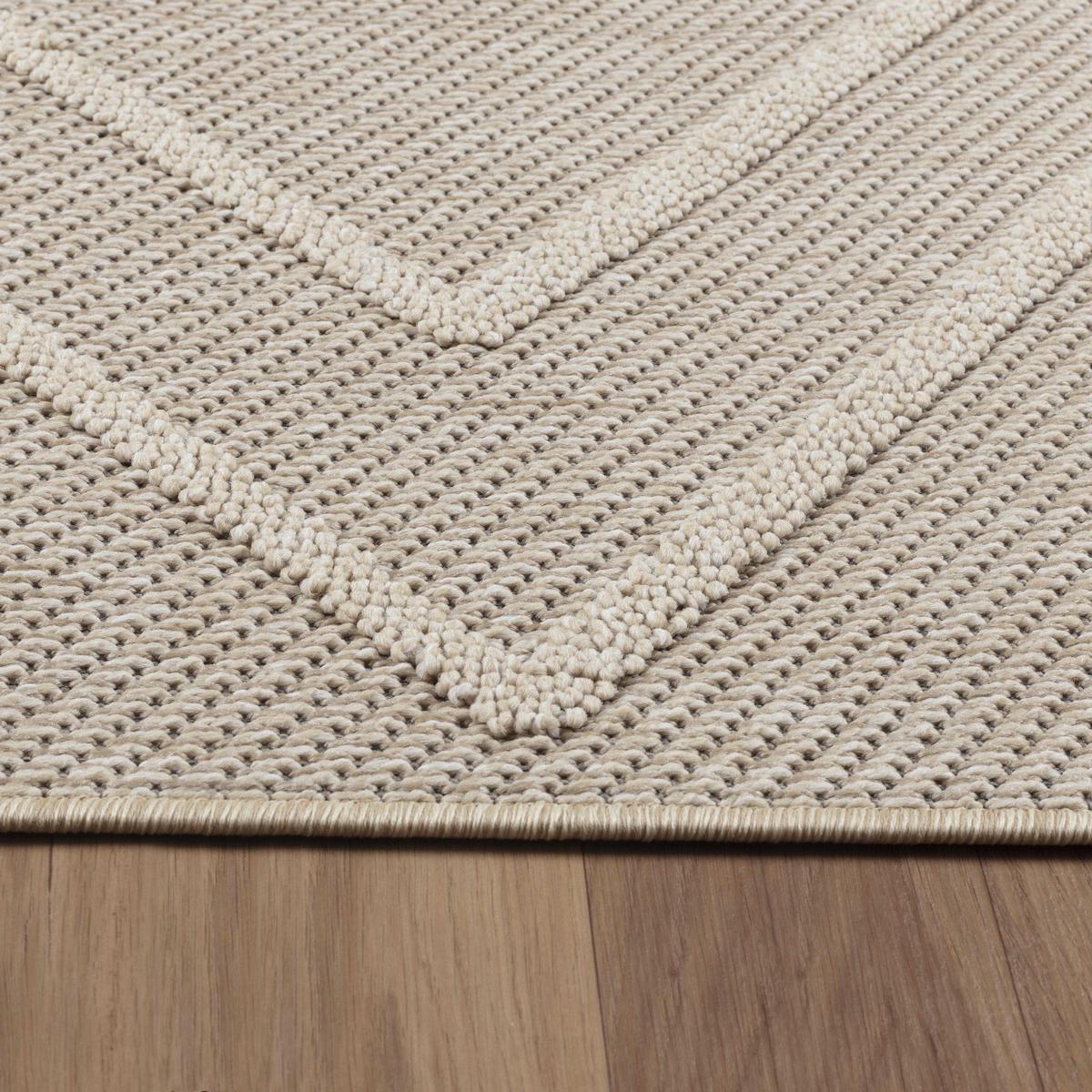 TEPPICH Outdoor IMST in Beige, im Boho-Stil, aus Polypropylen, 80 x 150 cm - Beige, Textil (150/80cm) - KADIMA DESIGN