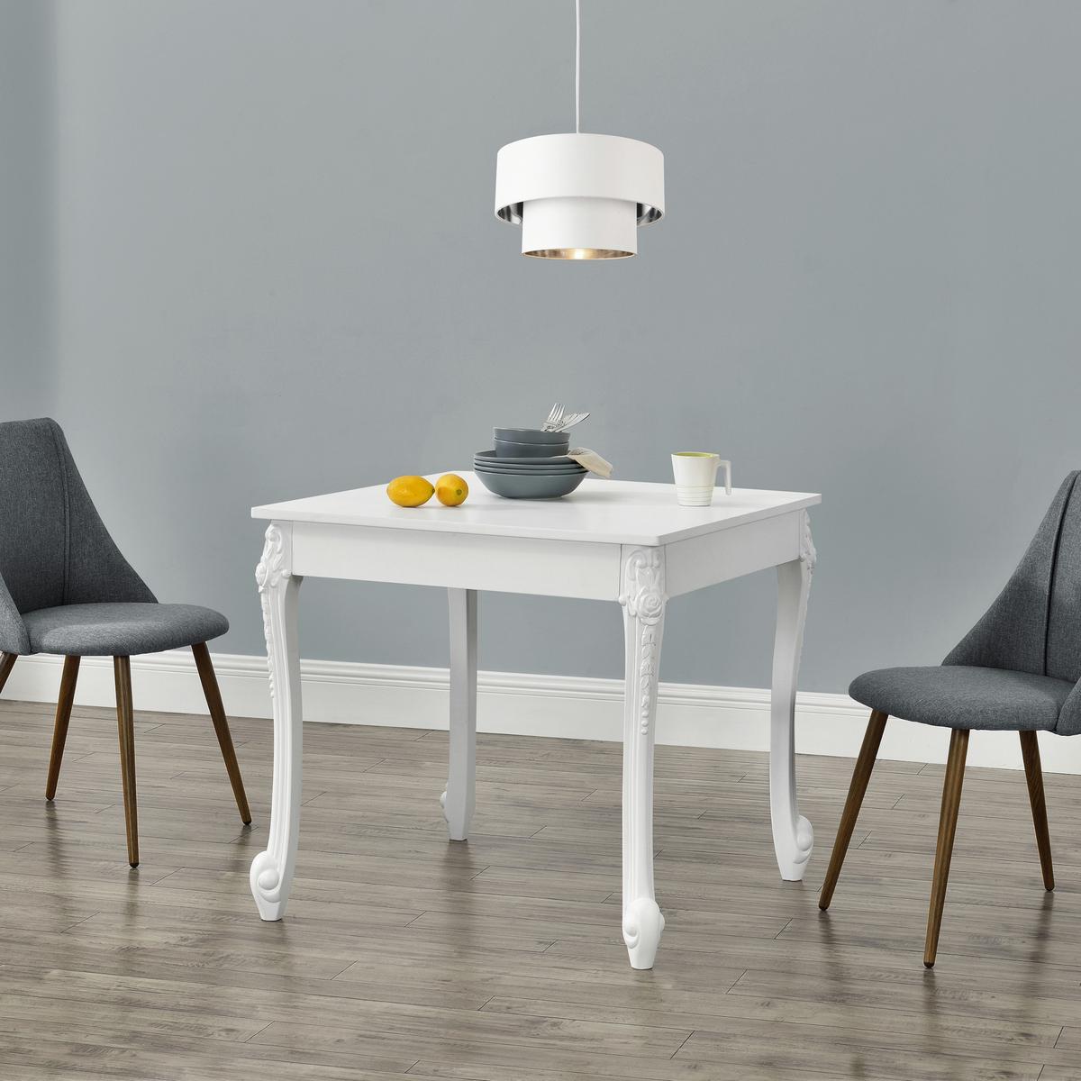 ESSTISCH Lüneburg - Weiß, Holzwerkstoff/Kunststoff (80/80/76cm) - [en.casa]