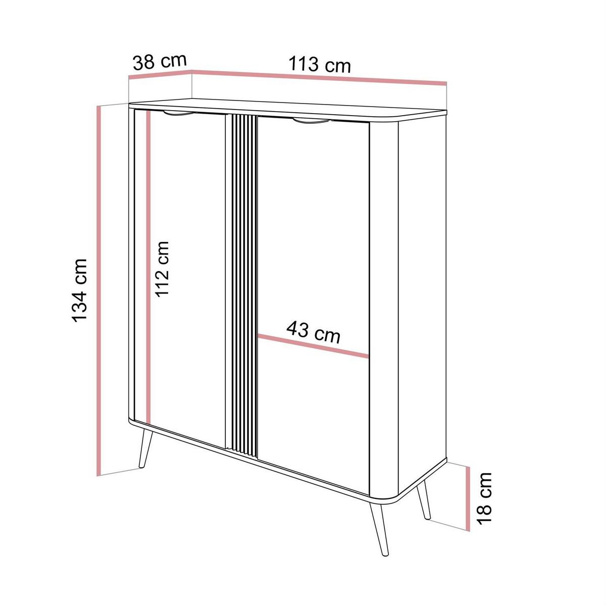 HIGHBOARD TWILIGHT 2D - Eichefarben, Holzwerkstoff (113/134/38cm) - Lookway