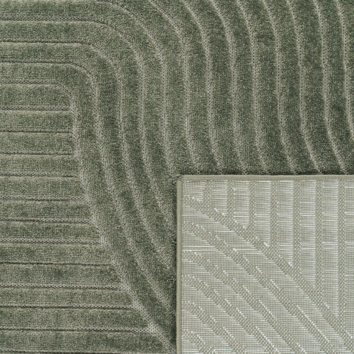 KURZFLORTEPPICH, mit Struktur, Florhöhe 6 mm, Grün, Ø 120 cm - Grün, Textil (120/120cm) - KADIMA DESIGN