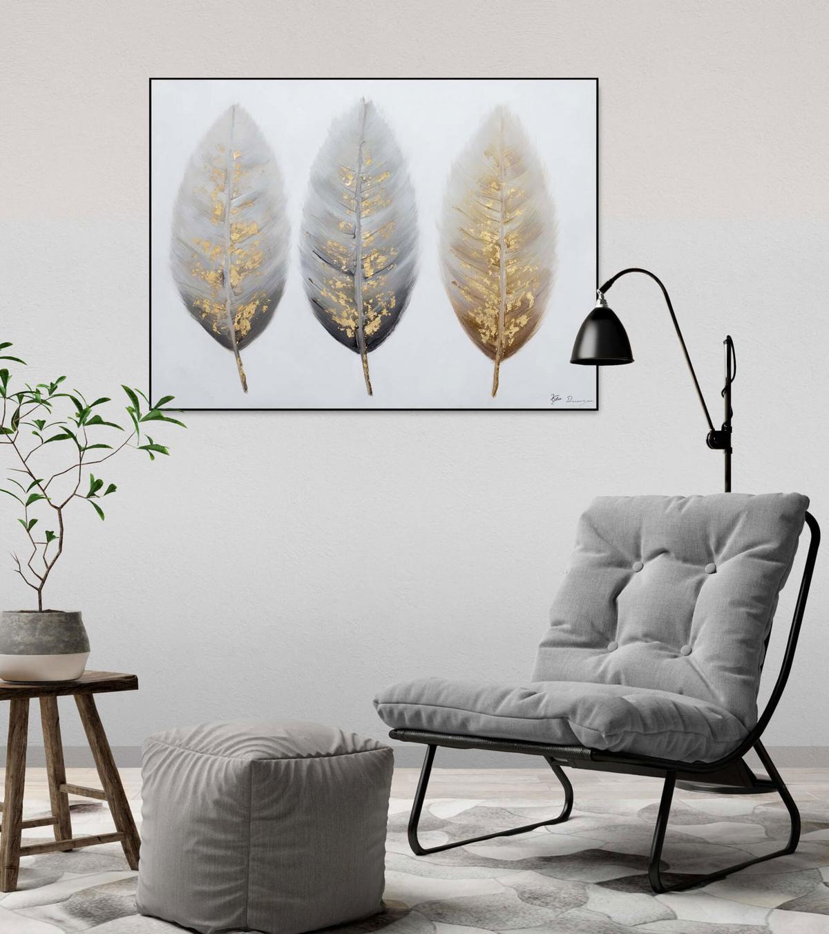 ACRYLBILD HANDGEMALT 100/75 cm - Beige/Braun, Holz/Textil (100/75cm) - KUNSTLOFT