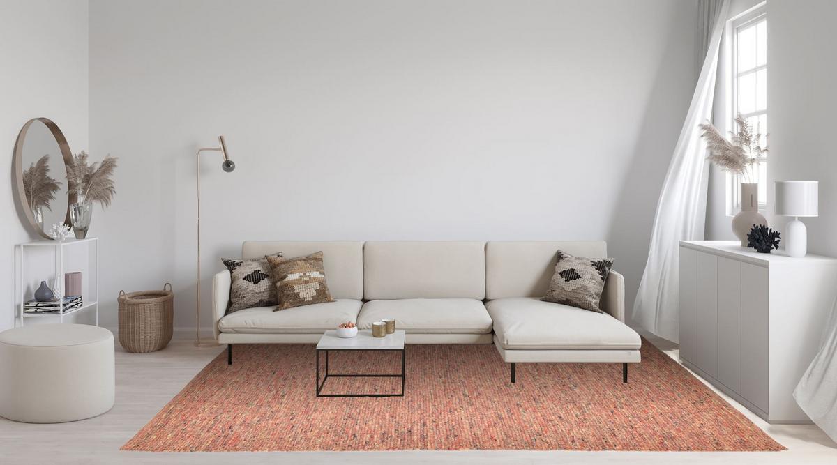 HANDWEBTEPPICH Alm-Freude 90x160 cm - Terracotta, Textil (90/160cm) - THEKO