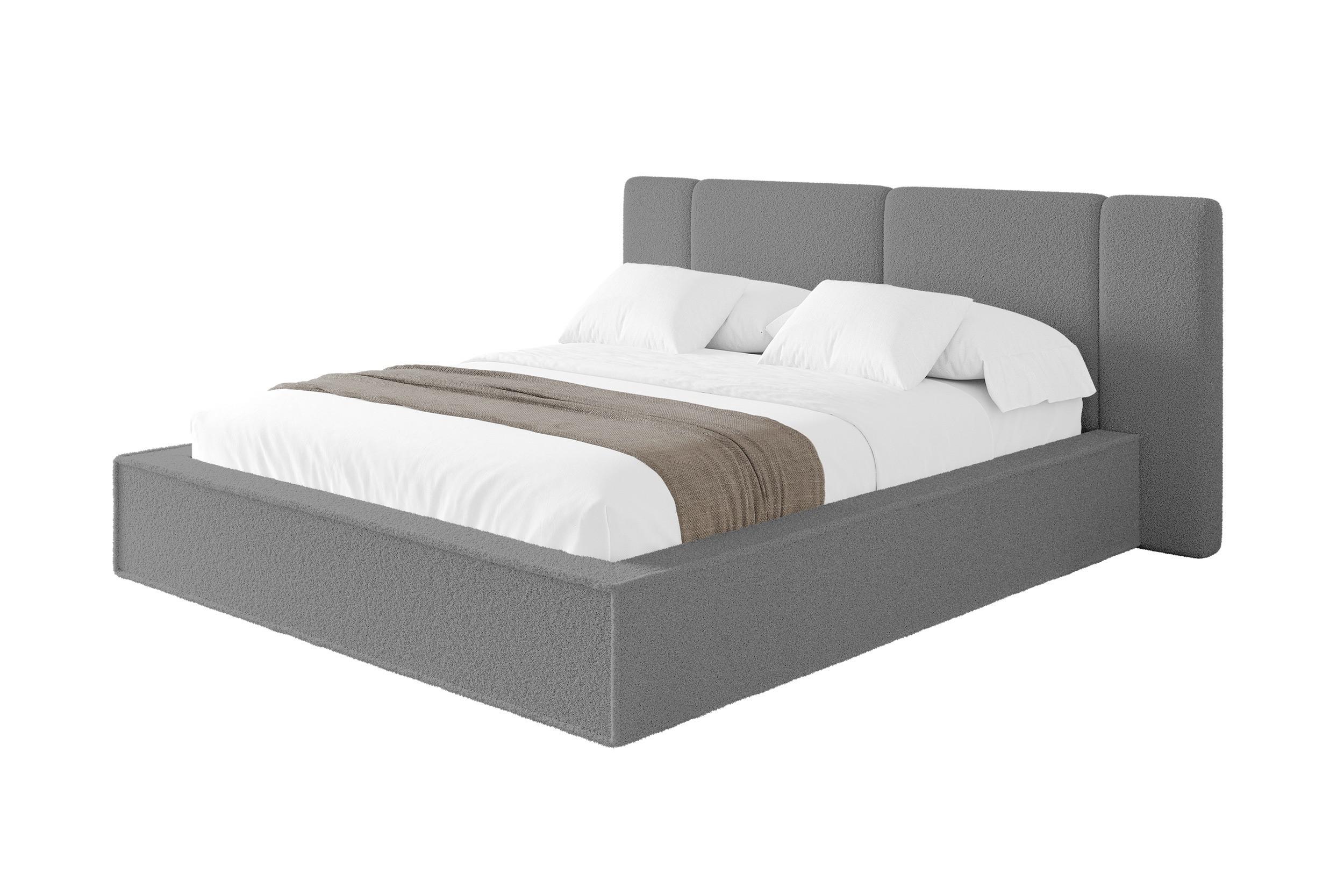 POLSTERBETT mit Bettkasten und Lattenrost, Bett mit Matratze H3/H4 - RIVO 140x200 Grau - Greige, Holzwerkstoff/Textil (140/200cm) - ALTDECOR