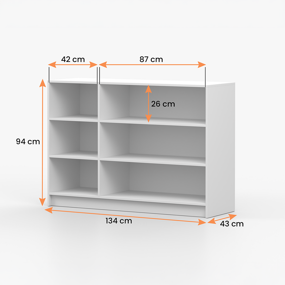 KOMMODE ROSA 3D, 134 cm, 134/94/43 cm, 3-türig, weiß - Kaschmir/Weiß, Holzwerkstoff (134/94/43cm) - imoebel24