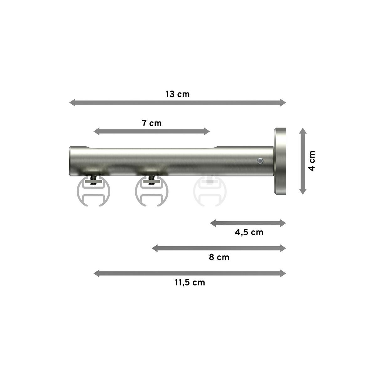 GARDINENSTANGE INNENLAUF Siteno Sitra 280 cm (geteilt in 2 x 140 cm), 2-läufig, 20 mm Ø Edelstahl-Optik - Edelstahlfarben, Metall (280cm) - INTERDECO