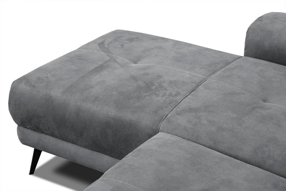 ECKSOFA FIERO 4-Sitzer, grau - Schwarz/Grau, Holzwerkstoff/Textil (158/269cm) - Wozimo