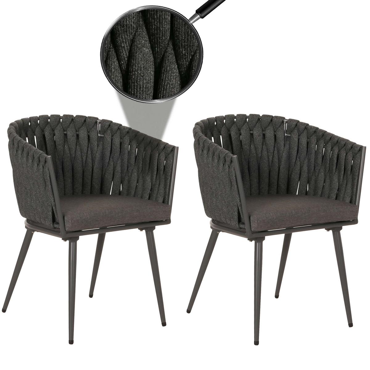 GARTENSTUHL Anthrazit - Anthrazit, Textil (61/82/57cm) - MCW