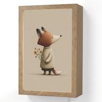 WANDLEUCHTE Fuchs - Gelbe Blumen - Minimalistisch 20x30 cm - Taupe, Holzwerkstoff (20/30/8cm) - OnlyWow