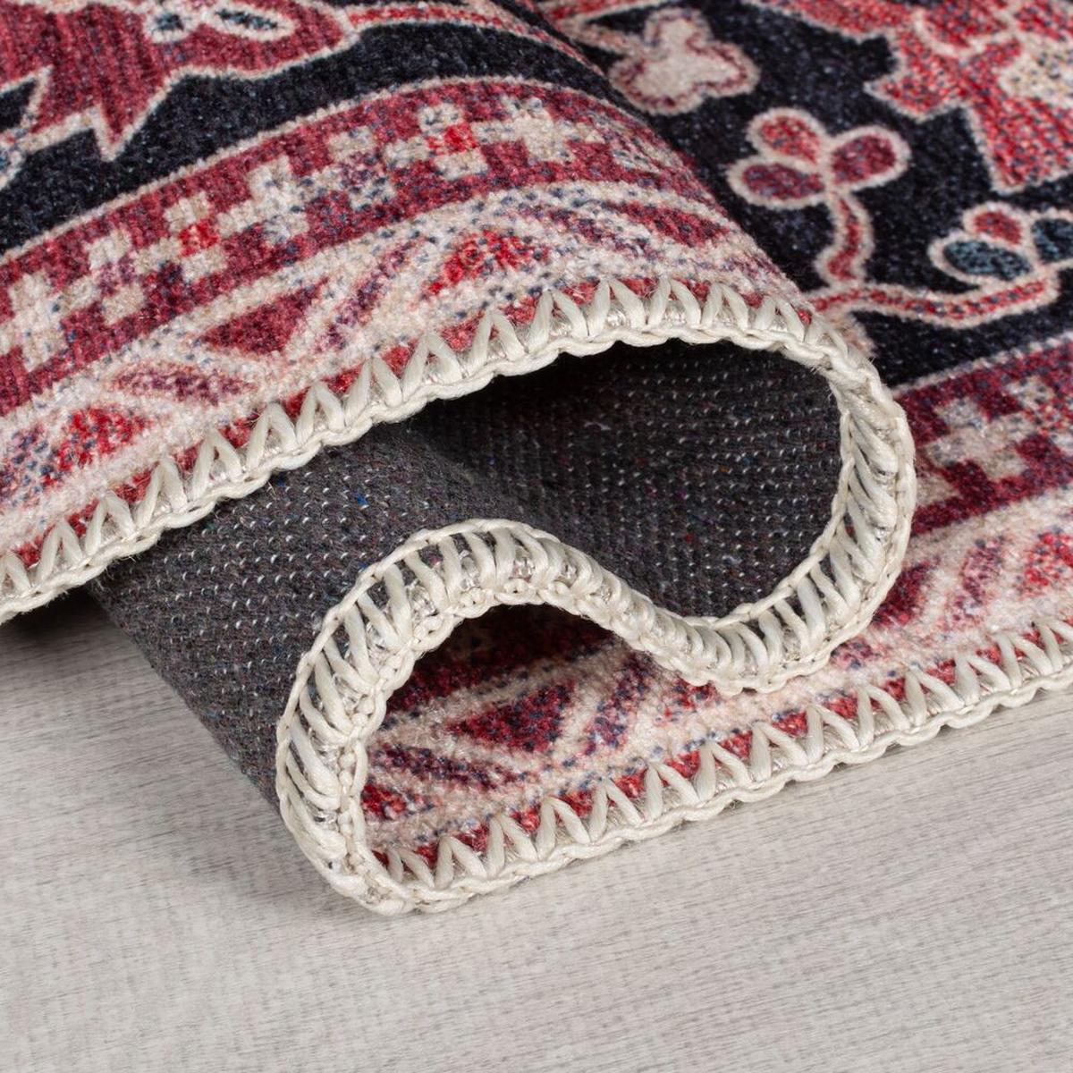 TEPPICH Waschbar HALD, klassisch im Vintage-Stil, Rot, 120 x 170 cm - Rot, Textil (120/170cm) - KADIMA DESIGN