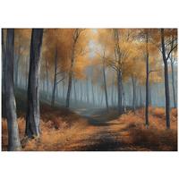 FOTOTAPETE 3D Effekt Wald Natur Bäume Tapete Wohnzimmer 350x250 - Multicolor, Papier (350/250cm) - Wallarena