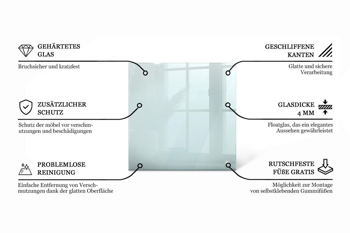 TISCHPLATTE 50 x 50 cm Transparente Glasplatte - Transparent, Glas (50/50/0.4cm) - TULUP