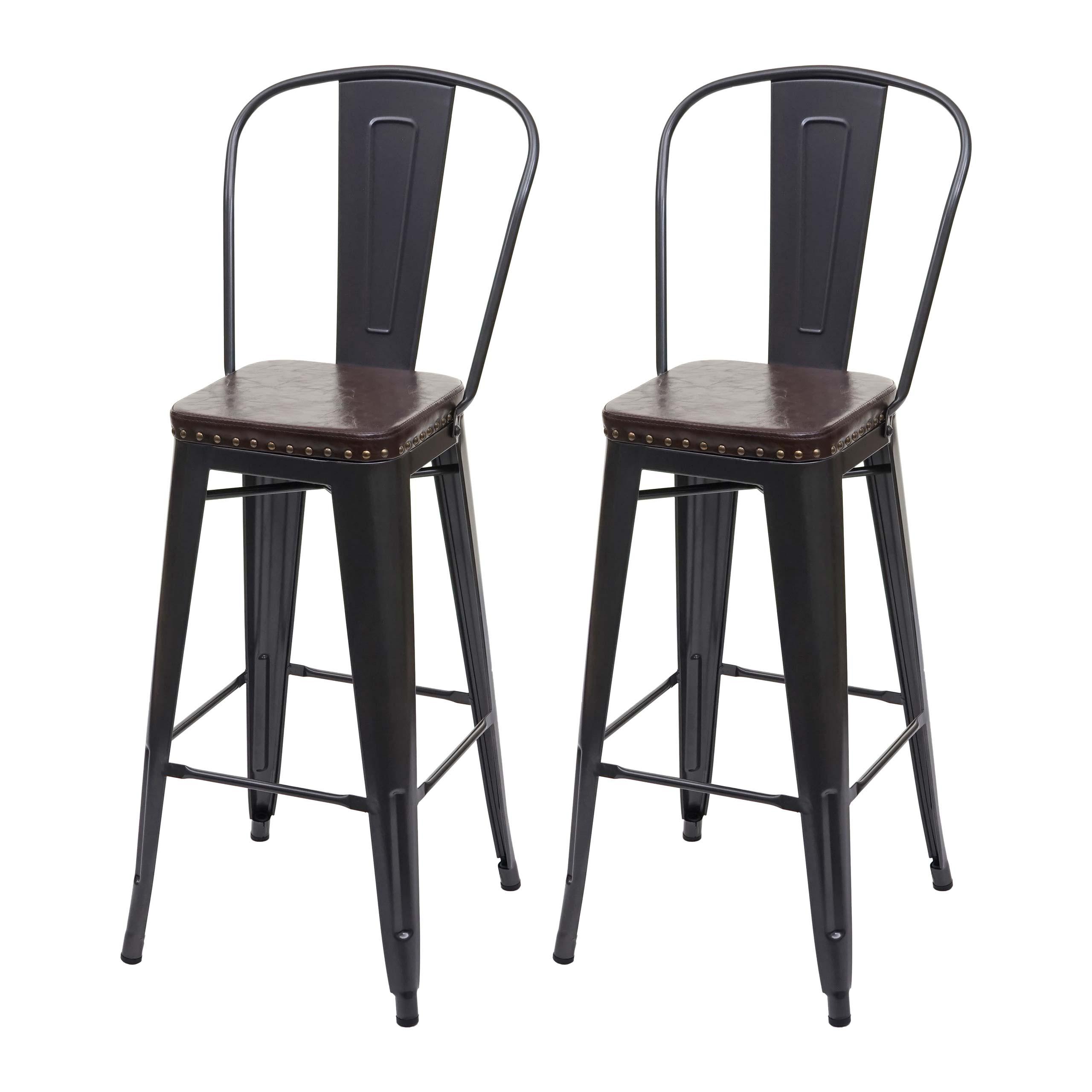 BARHOCKER H10C Schwarz, Braun 2er-Set - Schwarz/Braun, Metall (43/115/46cm) - MCW