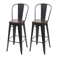 BARHOCKER H10C Schwarz, Braun 2er-Set - Schwarz/Braun, Metall (43/115/46cm) - MCW