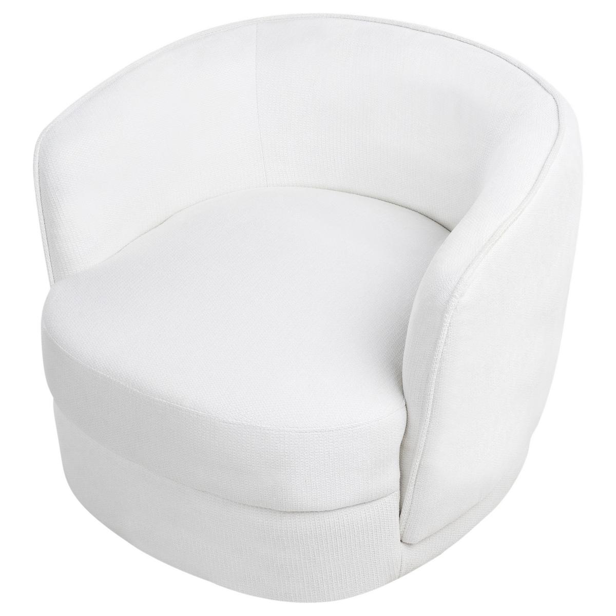 DREHSESSEL Cremeweiß Andalen - Weiß, Textil (85/74/79cm) - Beliani