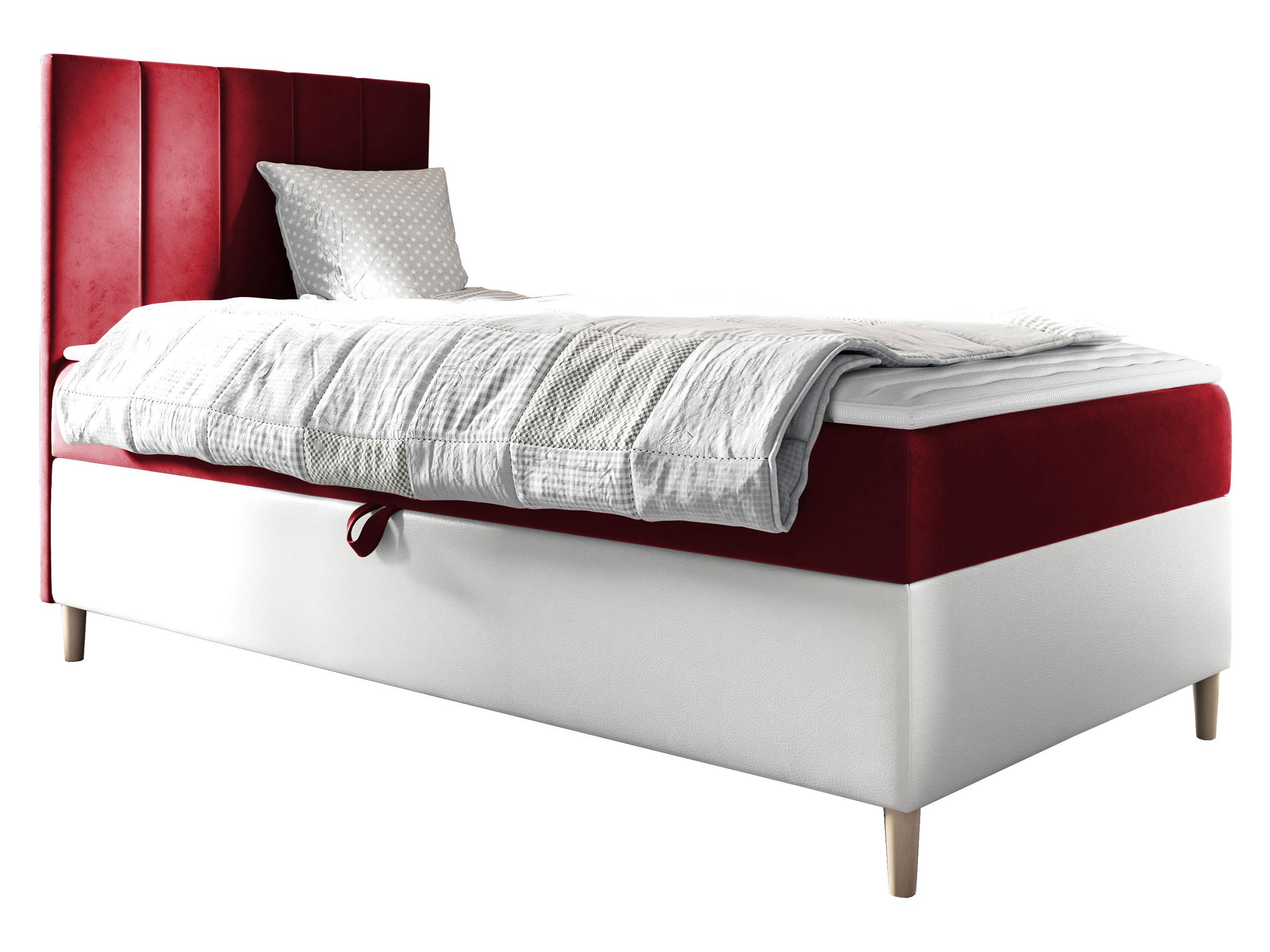 BOXBETT Maja Junior 1, Seite zum Öffnen des Bettkastens: Links - H3 - Rot/Weiß, Holz (90/200cm) - MIRJAN24
