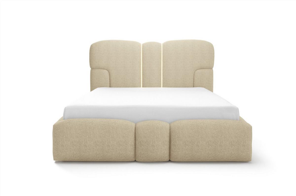 POLSTERBETT Jordan - Beige, Holzwerkstoff/Textil (140/200cm) - Fun Möbel