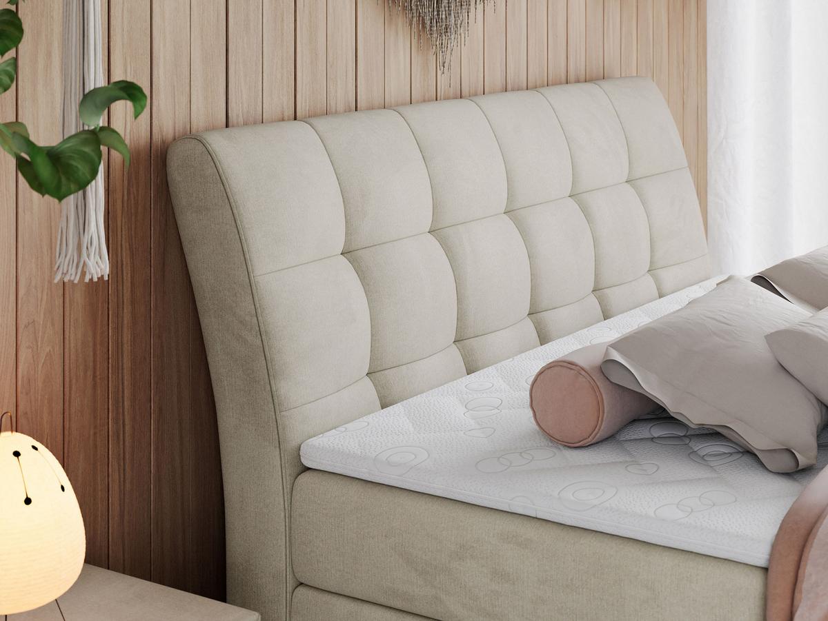 BOXSPRINGBETT GOLD-10 KING 160/200 Beige Velvet - H3 - Beige, Holz/Textil (160/200cm) - MKS
