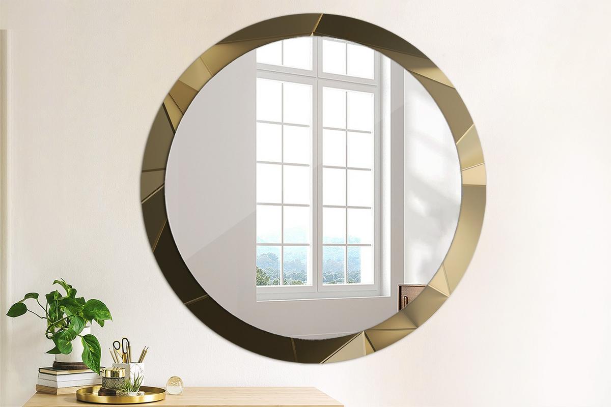 SPIEGEL Ø100 cm Rund mit Aufdruck - Beige, Glas (100/100/0.4cm) - TULUP