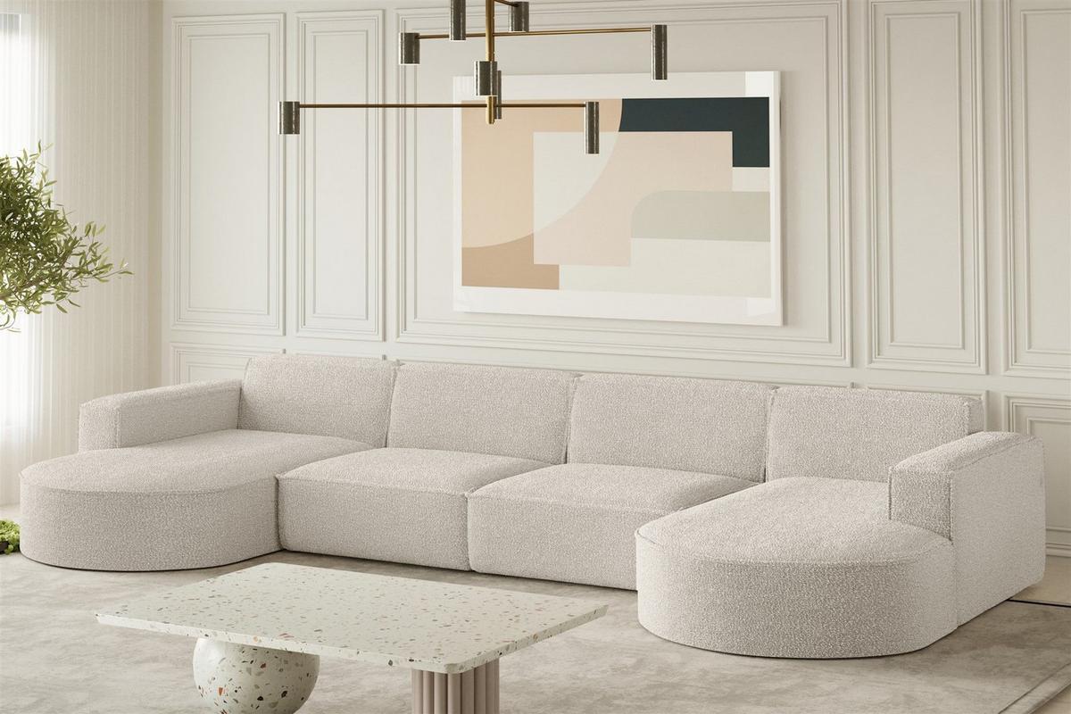 WOHNLANDSCHAFT Palma Xl In Ascot - Beige, Holzwerkstoff/Textil (382/78/165cm) - Fun Möbel