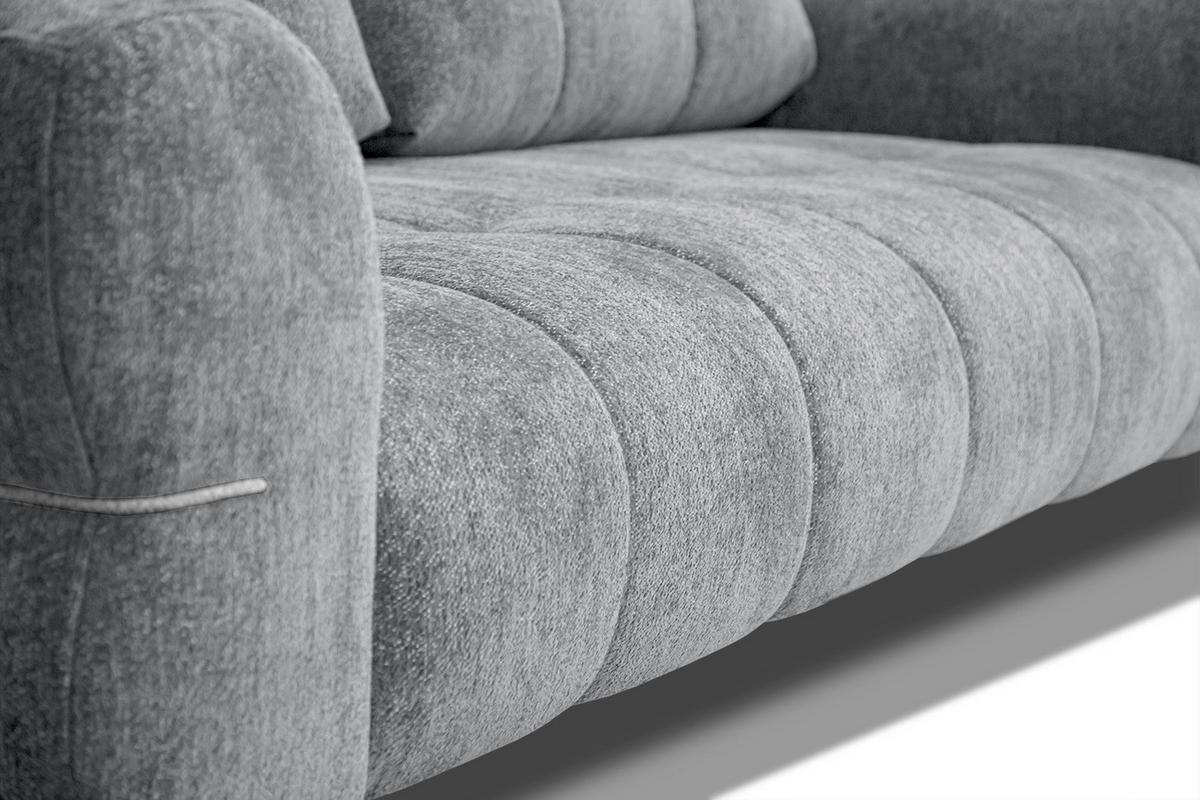 SOFA SALVINI 3-Sitzer, grau - Schwarz/Grau, Holzwerkstoff/Textil (176/88/99cm) - Wozimo